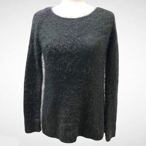 Topshop Eyelash Gray Sweater Crewneck Long Sleeve Size 2 Cozy Fuzzy